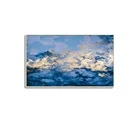Blue Abstract Oil Painting Frame Pictures for Bedroom Wall Decor