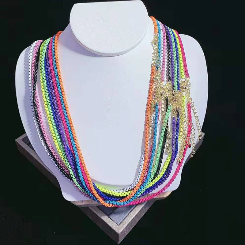 Gold Filled Colorful Enamel Box Chains For Wholesale Jewelry Craft Supplies, Black white red
Gold Filled Colorful Enamel Box Chains For Wholesale Jewelry Craft Supplies, Black white red