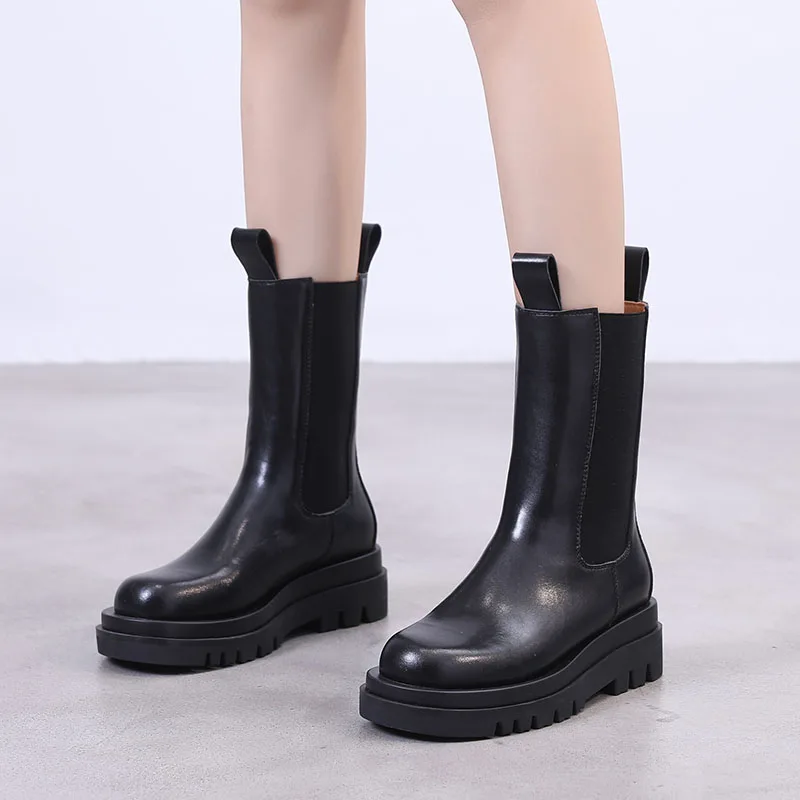 2020 Botte Femme High Quality Leather Heel Platform Long Black Fall Winter Chelsea Boots Women Shoes
2020 Botte Femme High Quality Leather Heel Platform Long Black Fall Winter Chelsea Boots Women Shoes