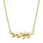 Handmade Leaf Necklace Olive Branch Pendant Dainty Necklace 925 Sterling