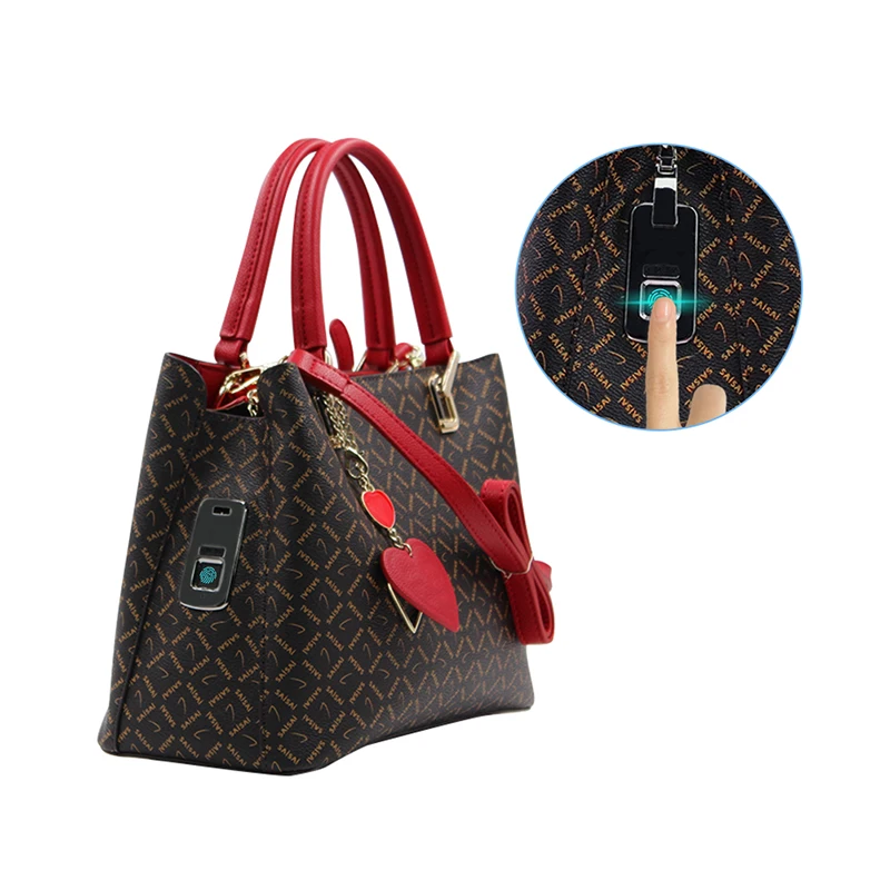 OEM Factory Direct Sale High Capacity Classic Ladies Bags Women Handbags with Fingerprint Lock, Coffee + red
OEM Factory Direct Sale High Capacity Classic Ladies Bags Women Handbags with Fingerprint Lock, Coffee + red