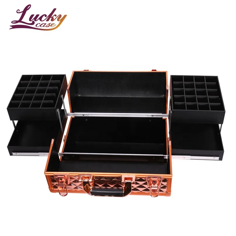 Luxury Aluminum Cosmetic Box Professional Makeup Artist Manicurist Makeup Suitcase Travel Cosmetic Organizer Makeup Train Case, Black/pink/rose gold
Luxury Aluminum Cosmetic Box Professional Makeup Artist Manicurist Makeup Suitcase Travel Cosmetic Organizer Makeup Train Case, Black/pink/rose gold