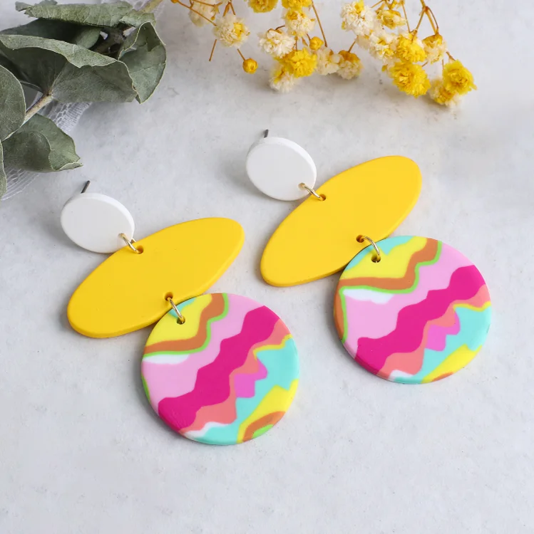 wholesale 2022 polymer clay earrings newest geometric rainbow polymer clay earrings round Dangle Pendant earrings for girls, As picture
wholesale 2022 polymer clay earrings newest geometric rainbow polymer clay earrings round Dangle Pendant earrings for girls, As picture