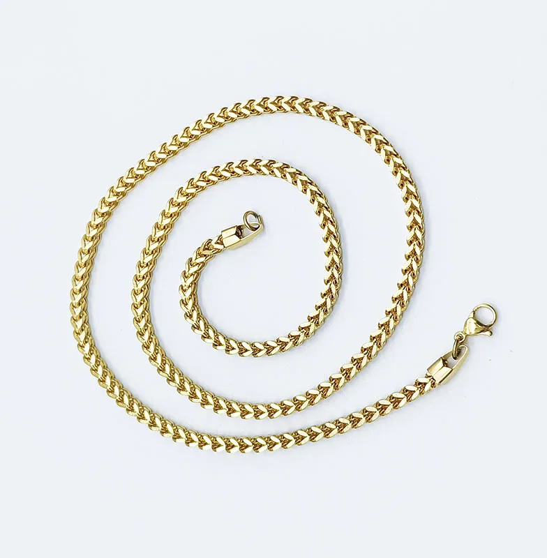 Hot Selling Chunky 18K Gold Plated Cable Cuban Men's Necklace Heavy Stainless Steel Franco Chain
Hot Selling Chunky 18K Gold Plated Cable Cuban Men's Necklace Heavy Stainless Steel Franco Chain