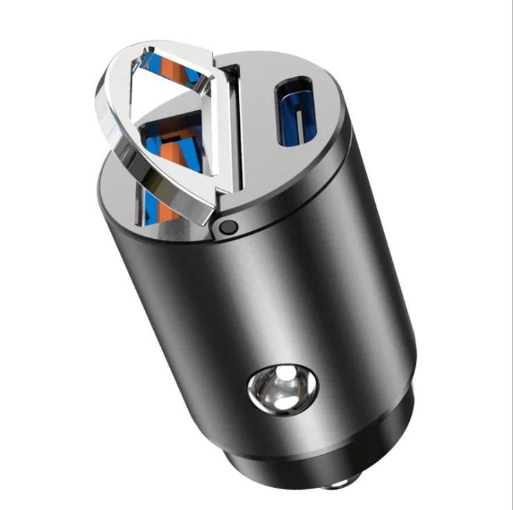 30W Ring Pull Dual PD Type C USB Car Charger DC For iPhone 12 Smart Phone Mini USB Car Charger Adapter, Black
30W Ring Pull Dual PD Type C USB Car Charger DC For iPhone 12 Smart Phone Mini USB Car Charger Adapter, Black