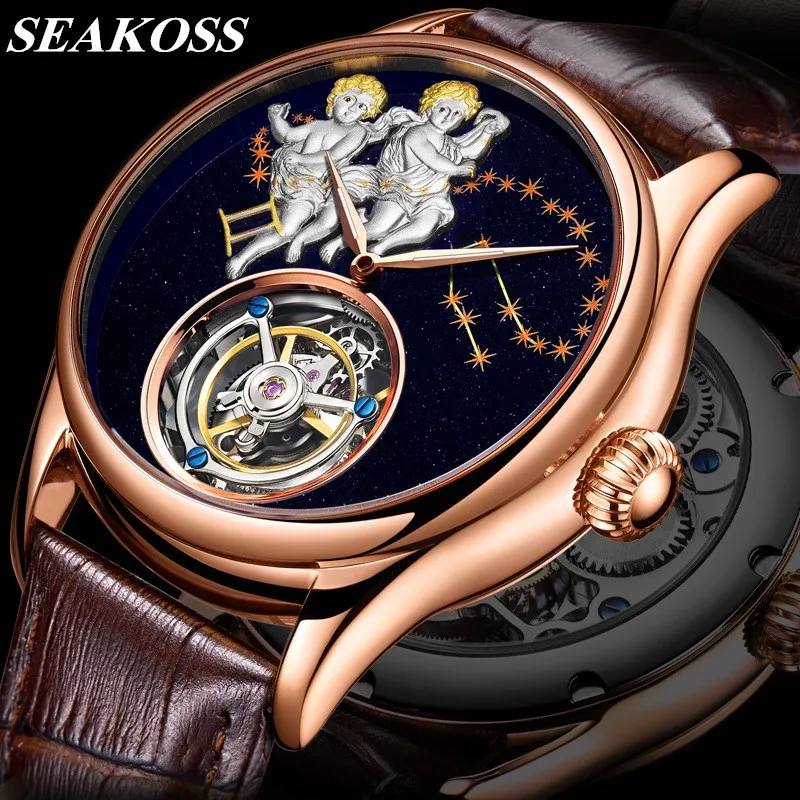 Gemini Era Prometheus Mens Real Tourbillon Transparent Mechanical Watch Luxury Leather Band Wristwatch Timepiece
Gemini Era Prometheus Mens Real Tourbillon Transparent Mechanical Watch Luxury Leather Band Wristwatch Timepiece