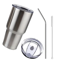 

Double Wall Vacuum Flask Insulated Beer Cup Drinking Thermoses Coffee 30oz Stainless Steel Tumbler Cup with Lid Straw