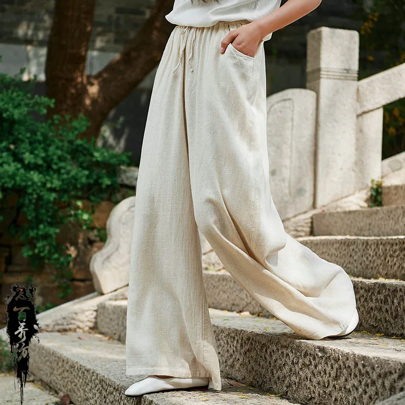 New Design Custom Logo High Quality Clothing Cotton Linen High Waist Solid Color Beige Trousers Women Wide Leg Pants, Beige or customized
New Design Custom Logo High Quality Clothing Cotton Linen High Waist Solid Color Beige Trousers Women Wide Leg Pants, Beige or customized