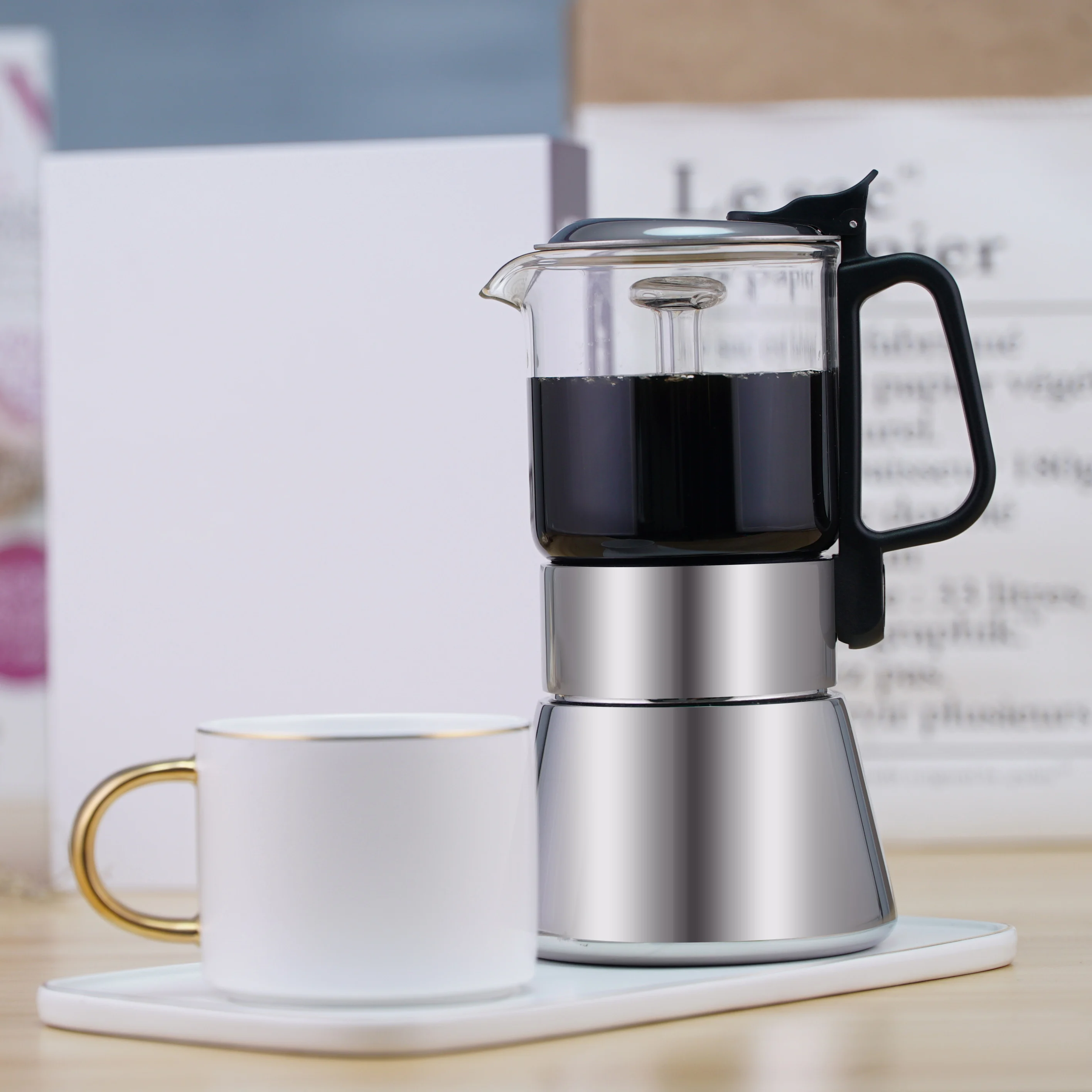 Hot sale Good Quality High Borosilicate Glass Italian Coffee Espresso Machine, Transparent
Hot sale Good Quality High Borosilicate Glass Italian Coffee Espresso Machine, Transparent