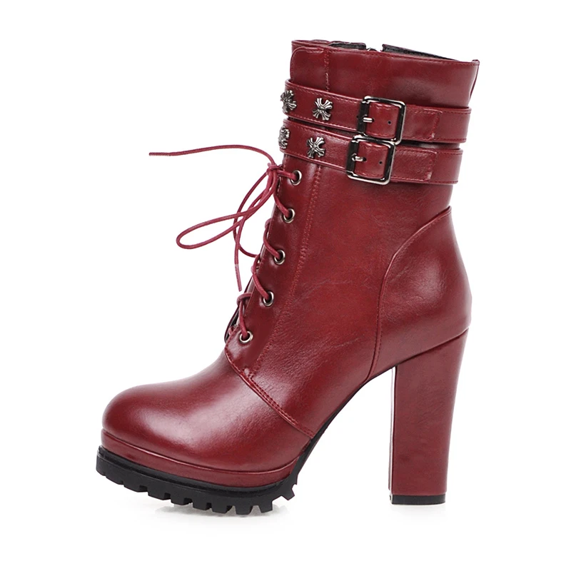 Beautiful Black Sexy Women High Heels Belt Buckle Side Zipper Winter Leather Rivet High Heel Boots, Black/brown/red
Beautiful Black Sexy Women High Heels Belt Buckle Side Zipper Winter Leather Rivet High Heel Boots, Black/brown/red
