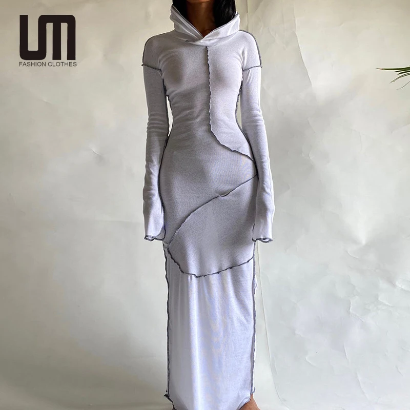 Liu Ming Womens Fall Clothing Skinny Patchwork Long Sleeve Casual Hooded Maxi Dresses, Customized color
Liu Ming Womens Fall Clothing Skinny Patchwork Long Sleeve Casual Hooded Maxi Dresses, Customized color