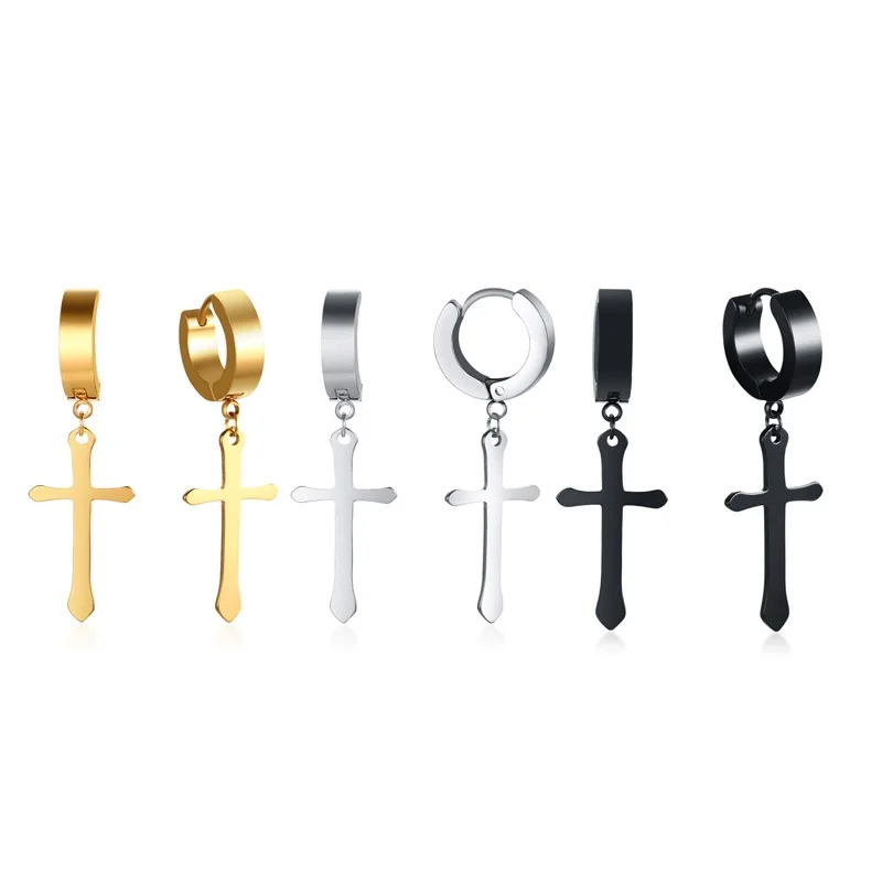 Energinox Hypoallergenic 316L Stainless Steel Black & Golden Dangling Mens Hoop Cross Earring
Energinox Hypoallergenic 316L Stainless Steel Black & Golden Dangling Mens Hoop Cross Earring