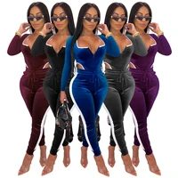 9S03354 hot sale long sleeve bodysuit trousers suede Sexy Fall Women Clothing Two Piece Sets
9S03354 hot sale long sleeve bodysuit trousers suede Sexy Fall Women Clothing Two Piece Sets