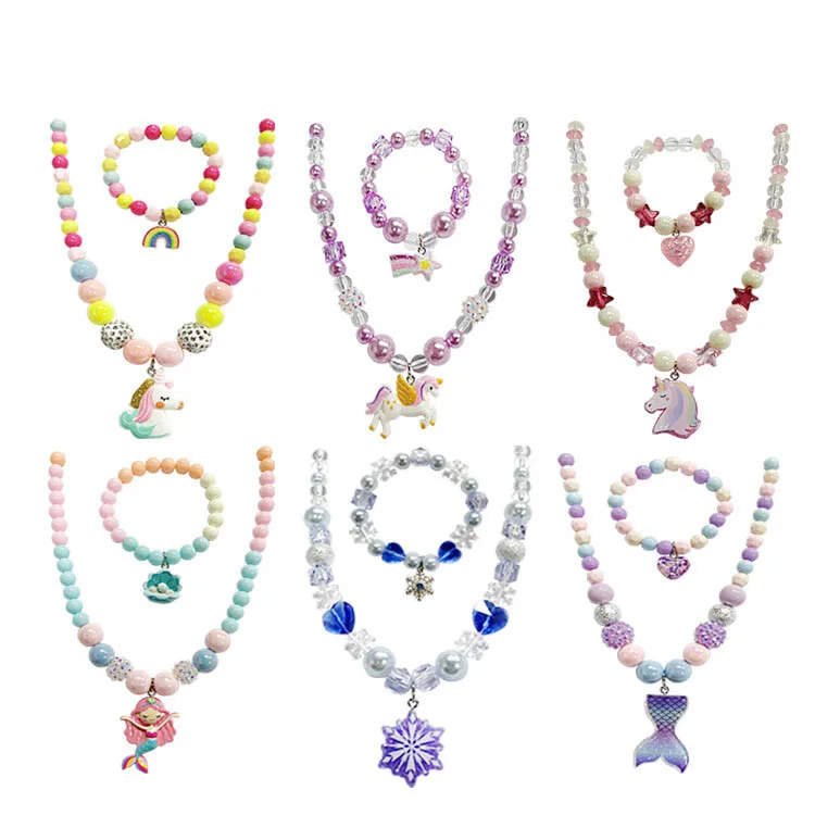 Jachon New Children's Jewelry Necklace Unicorn Mermaid Ball Bracelet Necklace Set, As picture
Jachon New Children's Jewelry Necklace Unicorn Mermaid Ball Bracelet Necklace Set, As picture