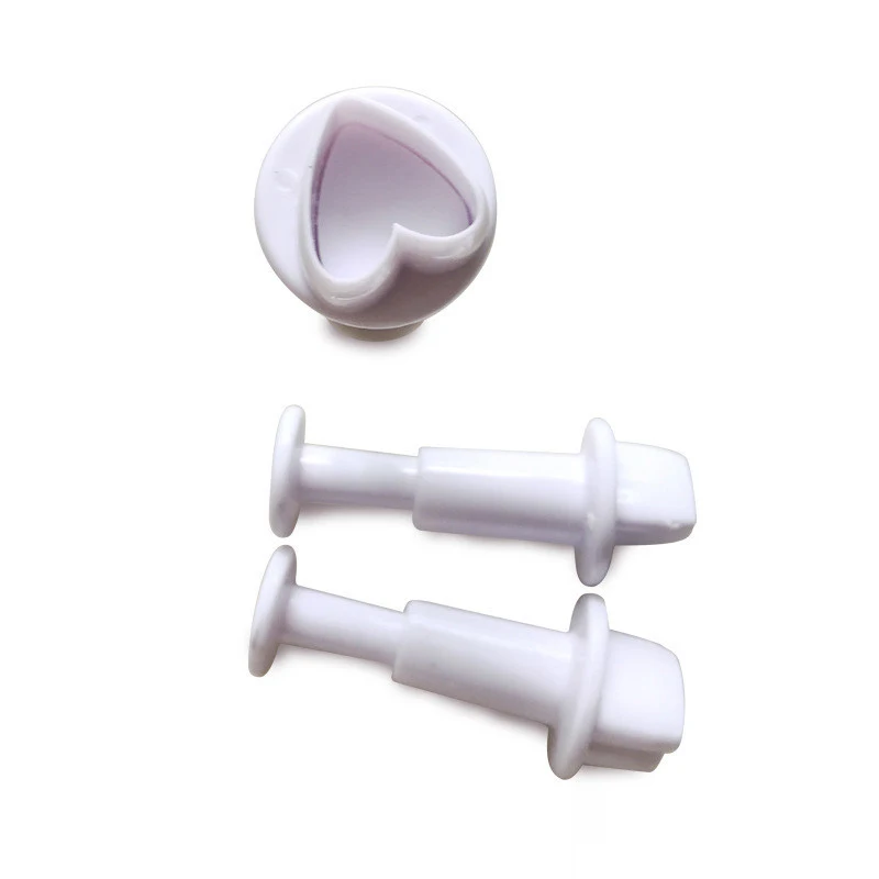 409 Plastic Biscuit Mold heart Shaped Spring Button Fondant Mould Plunger 3 pcs Cookie Cutter, White
409 Plastic Biscuit Mold heart Shaped Spring Button Fondant Mould Plunger 3 pcs Cookie Cutter, White