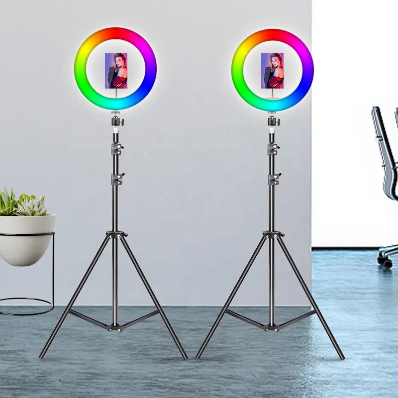 26cm Selfie Ring Light Tripod Stand Beautiful 10 inch RGB Led Ring Light with remote control
26cm Selfie Ring Light Tripod Stand Beautiful 10 inch RGB Led Ring Light with remote control