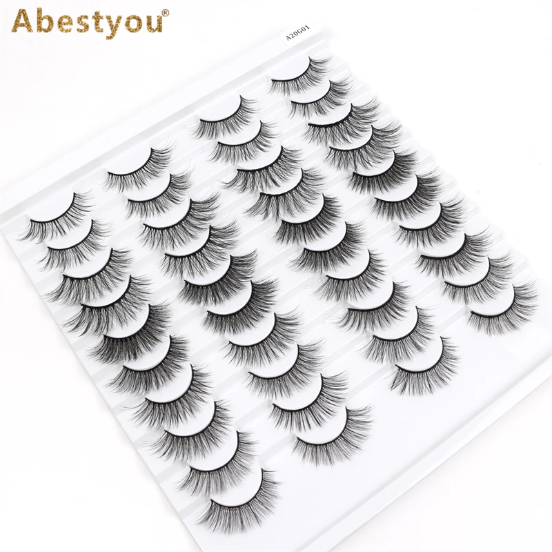 Abestyou cosmetics 20pairs 3d thick natural long false eyelashes faux mink hair eyelash extension makeup tools 
Abestyou cosmetics 20pairs 3d thick natural long false eyelashes faux mink hair eyelash extension makeup tools