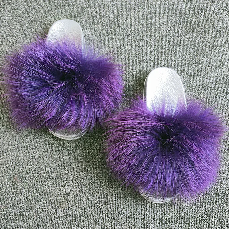 wholesale fox hair raccoon hair all kinds of color plush slippers fox wool slippers plush slippers wholesale fur slides, As picture 
wholesale fox hair raccoon hair all kinds of color plush slippers fox wool slippers plush slippers wholesale fur slides, As picture