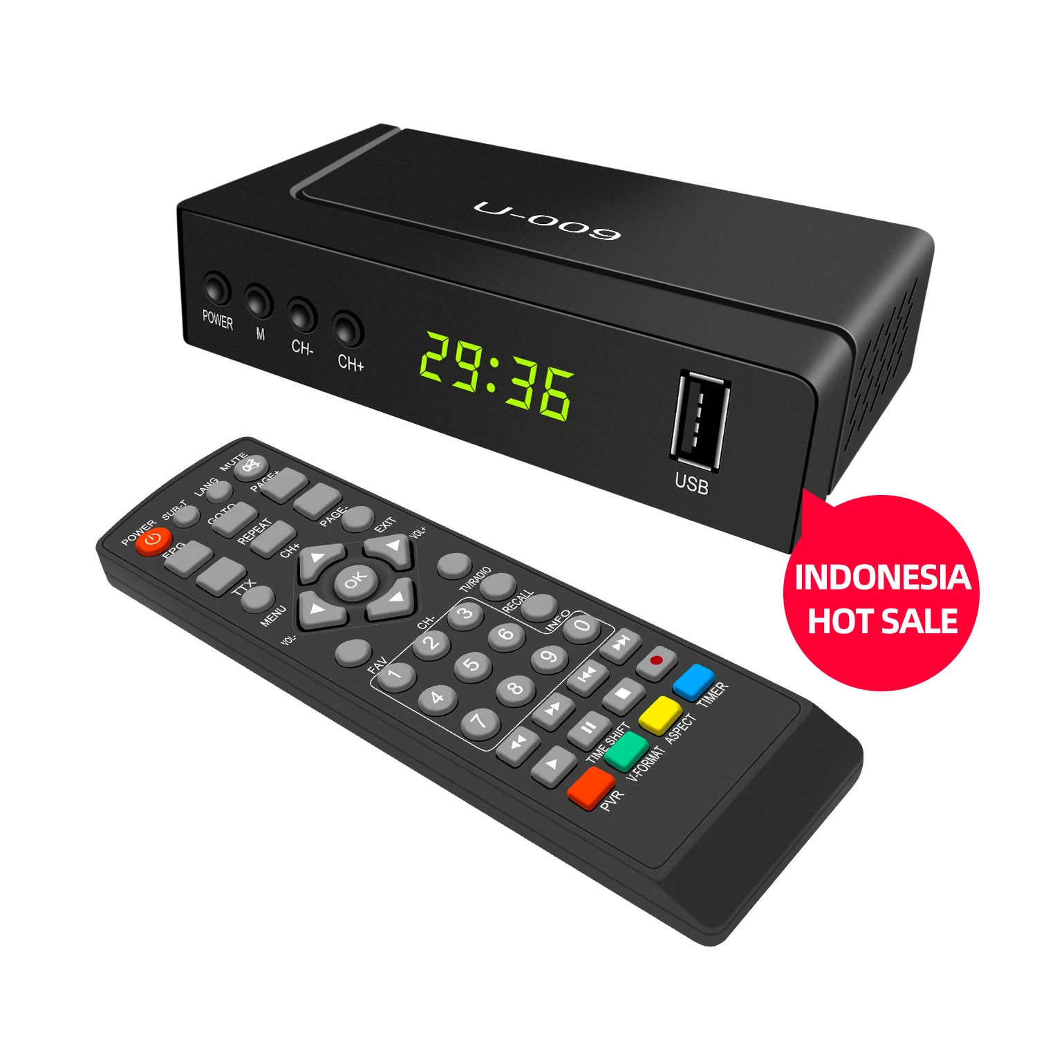 Indonesia Market DRN-511W DVB T2 Set Top Box Digital TV Converter box with EWS function DVB-T2
Indonesia Market DRN-511W DVB T2 Set Top Box Digital TV Converter box with EWS function DVB-T2