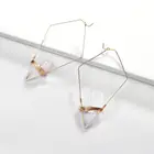 Irregular Geometric Druzzy Crystal Threader Earring With Natural Stone Design Earrings Wholesale Brand Earring