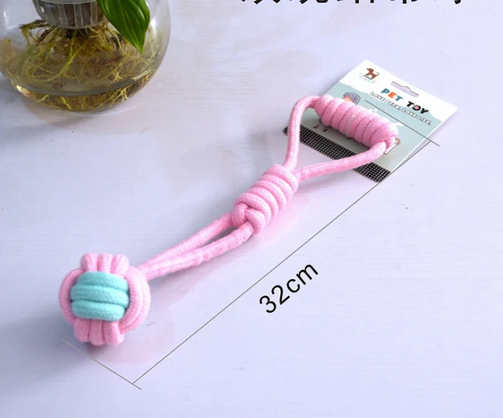 Custom Pet Dog Chew Toy Pack Set Ball Cotton Rope Squeaky Dog Toy Pet Dog Gift Candy Color