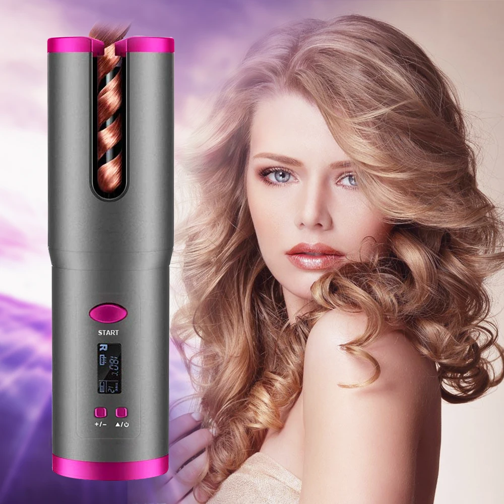 New rechargeable mini travel wireless rotating automatic curling iron, cordless automatic curling iron, Gray+white
New rechargeable mini travel wireless rotating automatic curling iron, cordless automatic curling iron, Gray+white