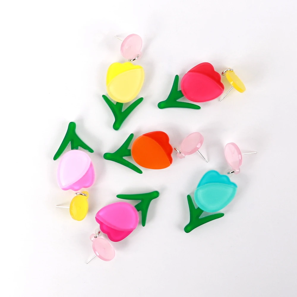 Wholesale Yiwu small Commodities resin tulip ornaments pretty girl best friend gift colorful flowers acrylic earrings
Wholesale Yiwu small Commodities resin tulip ornaments pretty girl best friend gift colorful flowers acrylic earrings