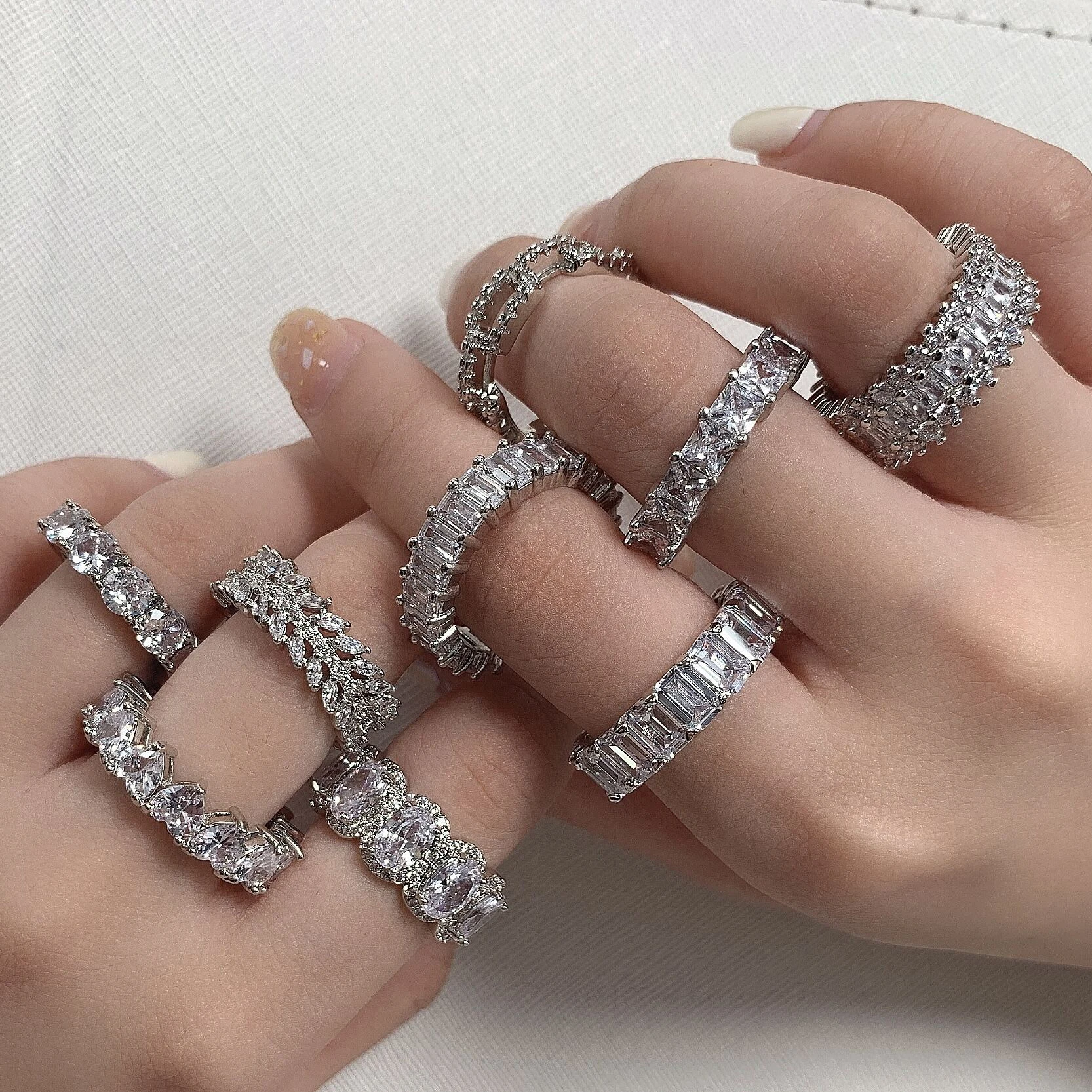 Wholesale rainbow Zirconia Diamond 925 silver Plated fashion Stackable Rings Jewelry Women
Wholesale rainbow Zirconia Diamond 925 silver Plated fashion Stackable Rings Jewelry Women