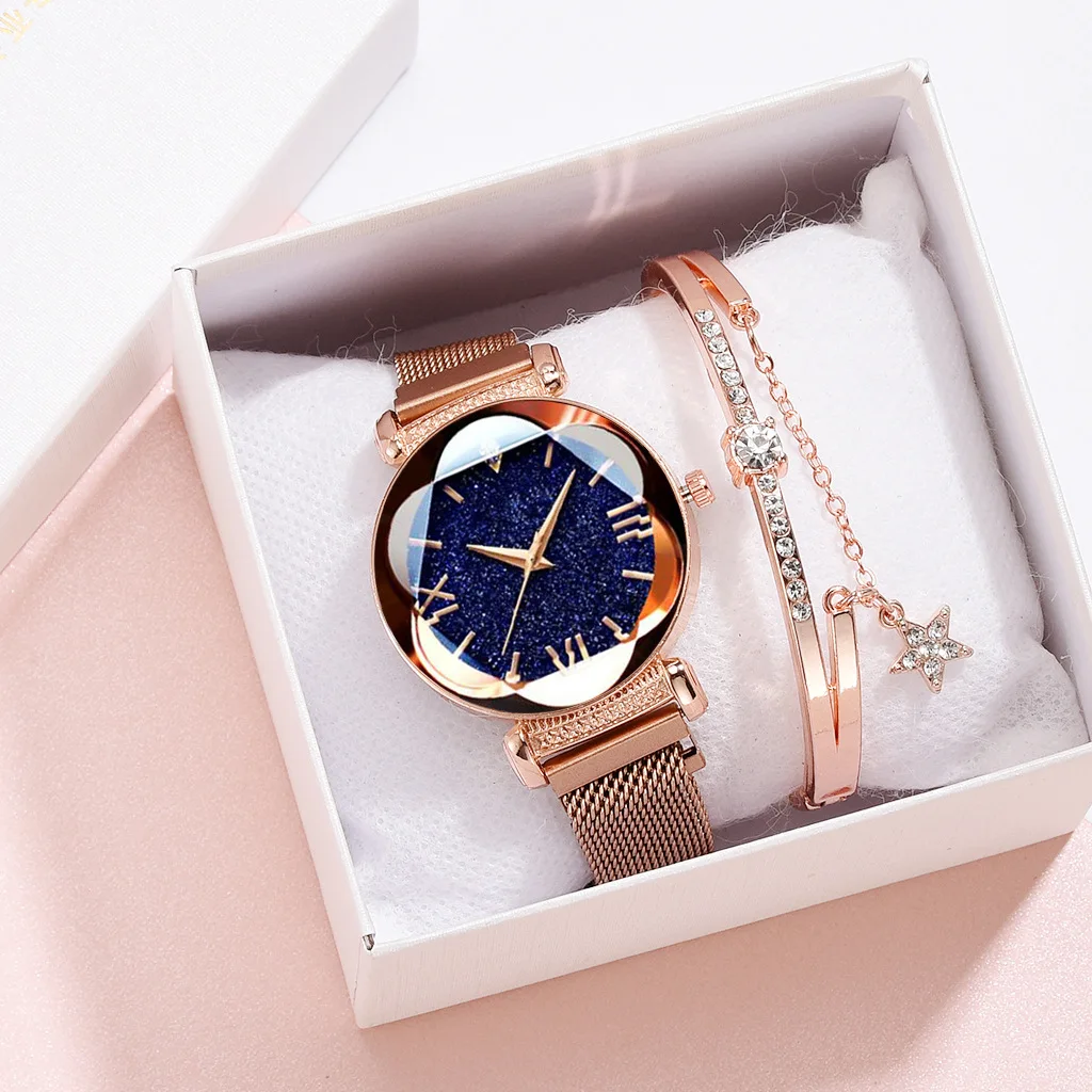 Starry Sky watch with box Luxury Rose Gold Women Watches Diamond Ladies Magnet Watch Waterproof Female Wristwatch For Gift Clock
Starry Sky watch with box Luxury Rose Gold Women Watches Diamond Ladies Magnet Watch Waterproof Female Wristwatch For Gift Clock