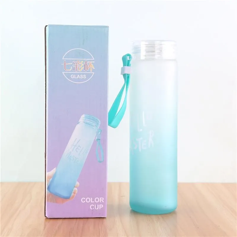 OLERD Simple New Creative Gradient Color Glass Frosted Heat-resistant Portable Rope Outdoor Easy Carry Water Bottle
OLERD Simple New Creative Gradient Color Glass Frosted Heat-resistant Portable Rope Outdoor Easy Carry Water Bottle