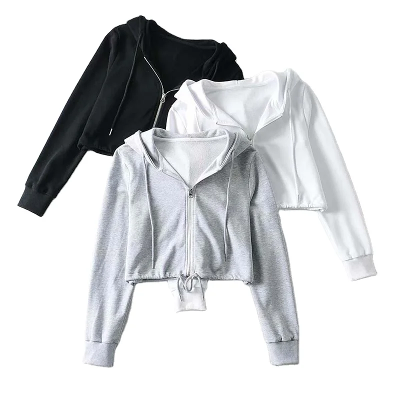 High quality in-stock plain crop top coat sportswear sweatshirt women zip up crop hoodie
High quality in-stock plain crop top coat sportswear sweatshirt women zip up crop hoodie