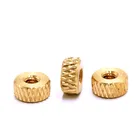 Nuts Nut Zine Plated Flat Head Round Straight Knurled Inserts Nuts With Collar M4