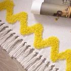Modern accessories for kids living room floor rug carpets colorful tufted bohemian throw rugs with tassels