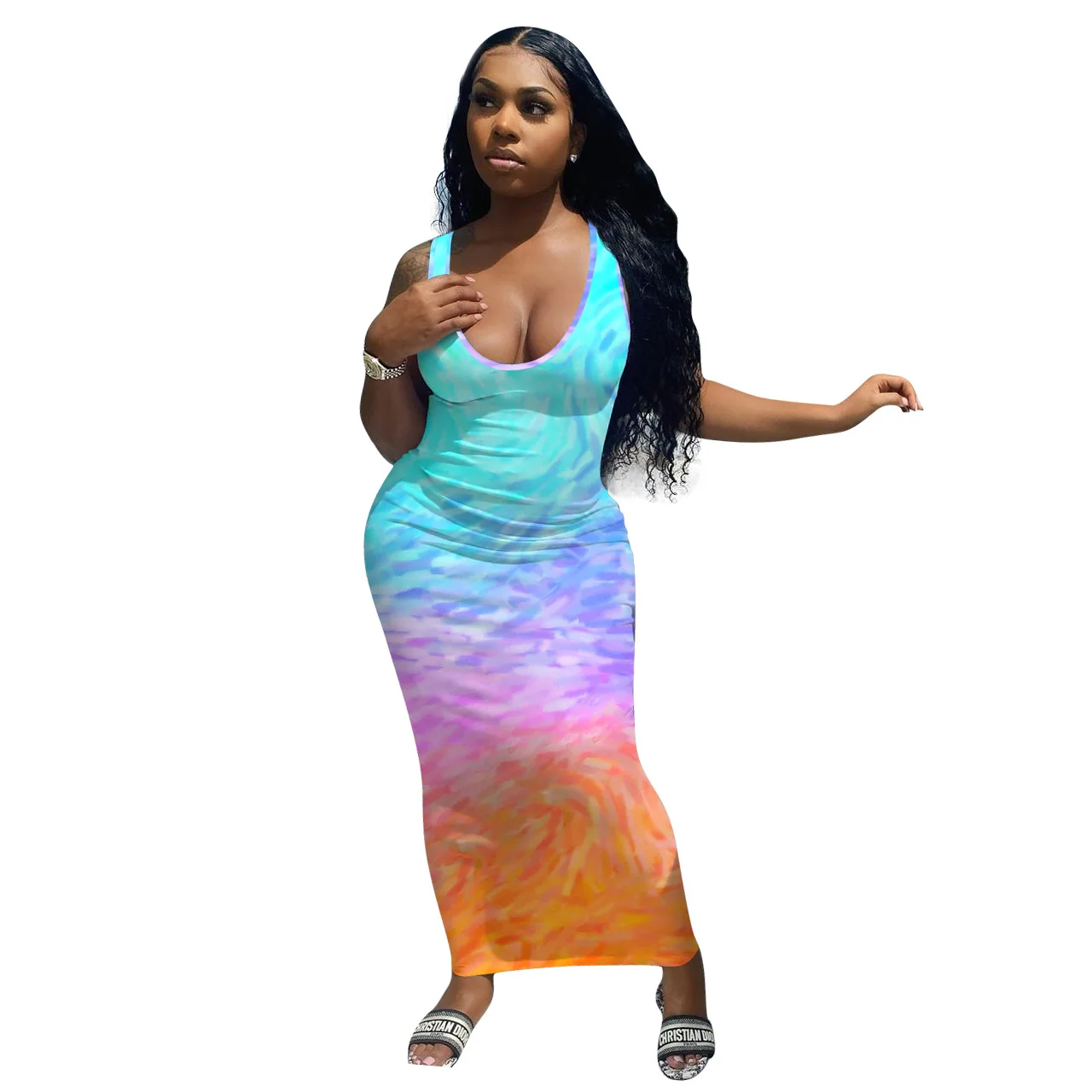 2021 hot sale European and American women's clothing positioning gradient printing sleeveless dress
2021 hot sale European and American women's clothing positioning gradient printing sleeveless dress