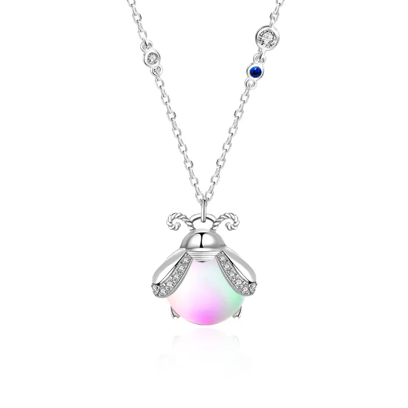 Original Design 925 Sterling Silver Moonstone Aurora Firefly Fluoresce Necklace Pendant Jewelry for Women Valentine's day Gift, Rose gold
Original Design 925 Sterling Silver Moonstone Aurora Firefly Fluoresce Necklace Pendant Jewelry for Women Valentine's day Gift, Rose gold