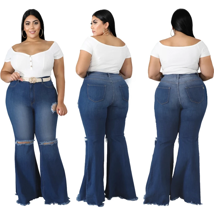 H2108-wholesale women's trousers high waisted ripped denim jeans bell bottom plus size pants women
H2108-wholesale women's trousers high waisted ripped denim jeans bell bottom plus size pants women