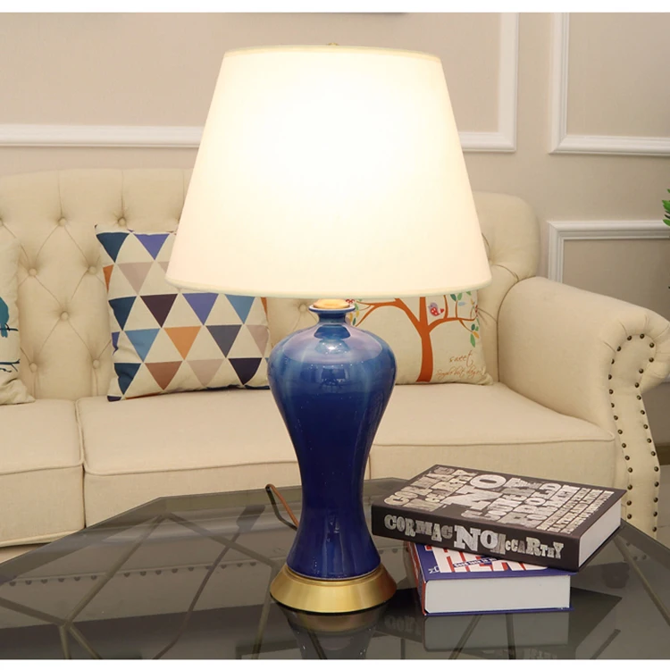 Antique Decor Porcelain Chinese Ceramic classic hotel bedside table light LED Table Lamps