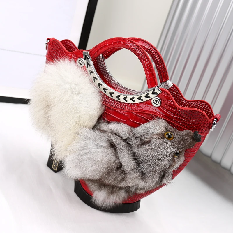 New Portable Handbags High-heeled Shoes Hairy Bags Fashionable Women's Bags, Custom
New Portable Handbags High-heeled Shoes Hairy Bags Fashionable Women's Bags, Custom
