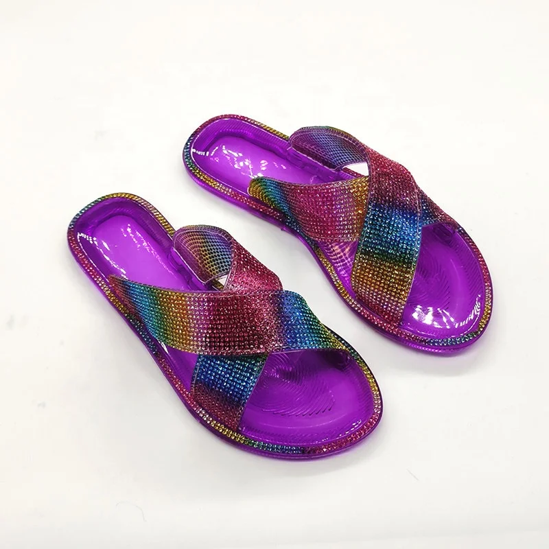 2021 New Colorful Crystal Slides For Women Open toe Jelly Rhinestone Slippers Flat Summer Slides Slip On
2021 New Colorful Crystal Slides For Women Open toe Jelly Rhinestone Slippers Flat Summer Slides Slip On
