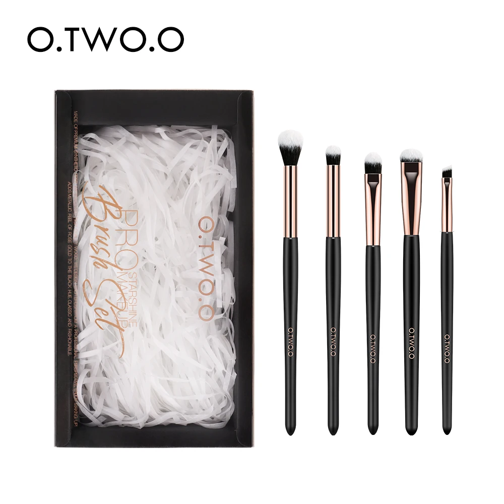 O.TWO.O 5pcs Eye Shadow Brushes Soft Synthetic Hair + Plastic Handle Small Make Up Brushes Set, Black
O.TWO.O 5pcs Eye Shadow Brushes Soft Synthetic Hair + Plastic Handle Small Make Up Brushes Set, Black