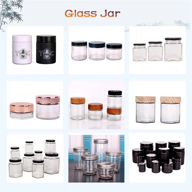 Customized Clear 380ml Hexagonal Glass Honey Jars glass food storage jar With Wooden Lids