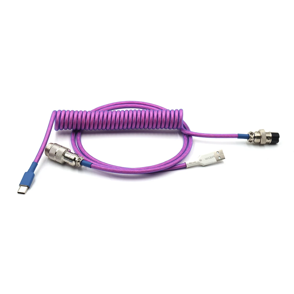 4pin 5pin aviation spring cable usb type-c to gx16 to usb a cable keyboard cable, Pink blue
4pin 5pin aviation spring cable usb type-c to gx16 to usb a cable keyboard cable, Pink blue