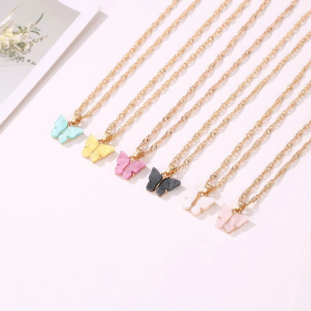 Colors Faceted Cable Chain Butterfly Necklaces Twisted Acrylic Necklaces for Women Bohemia Summer Necklace, Siver,steel corol, gold, rose gold,customized
Colors Faceted Cable Chain Butterfly Necklaces Twisted Acrylic Necklaces for Women Bohemia Summer Necklace, Siver,steel corol, gold, rose gold,customized