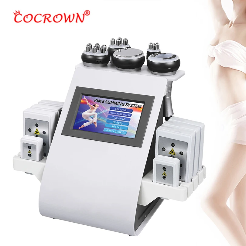 2021 professional 6 in 1 ultrasonic cavitation machine kim 8 rf cavitation 40k body contour machine, White
2021 professional 6 in 1 ultrasonic cavitation machine kim 8 rf cavitation 40k body contour machine, White