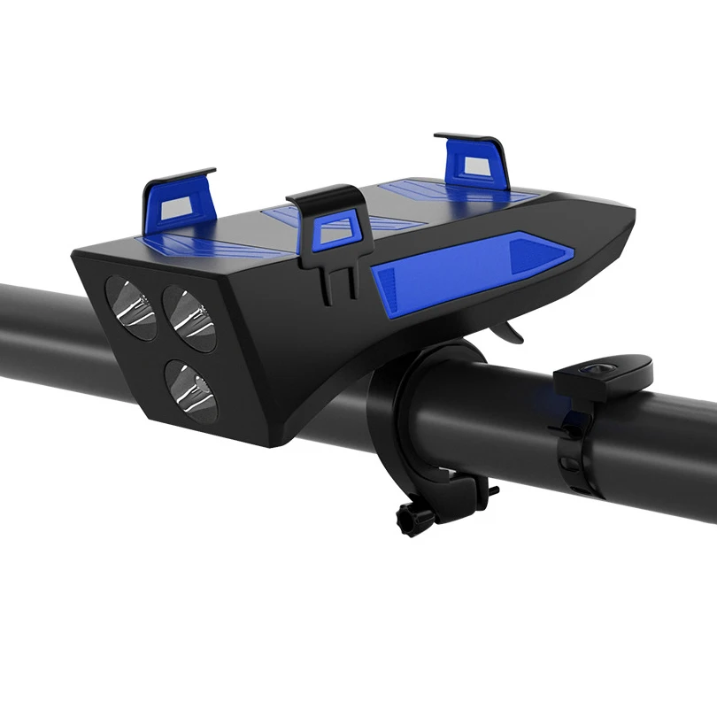 4 In 1 Cycling Bicycle Phone Holder Stand Front LED Bike Lights Horn USB Rechargeable 4000mAh Bank power bike, Black blue red orange
4 In 1 Cycling Bicycle Phone Holder Stand Front LED Bike Lights Horn USB Rechargeable 4000mAh Bank power bike, Black blue red orange