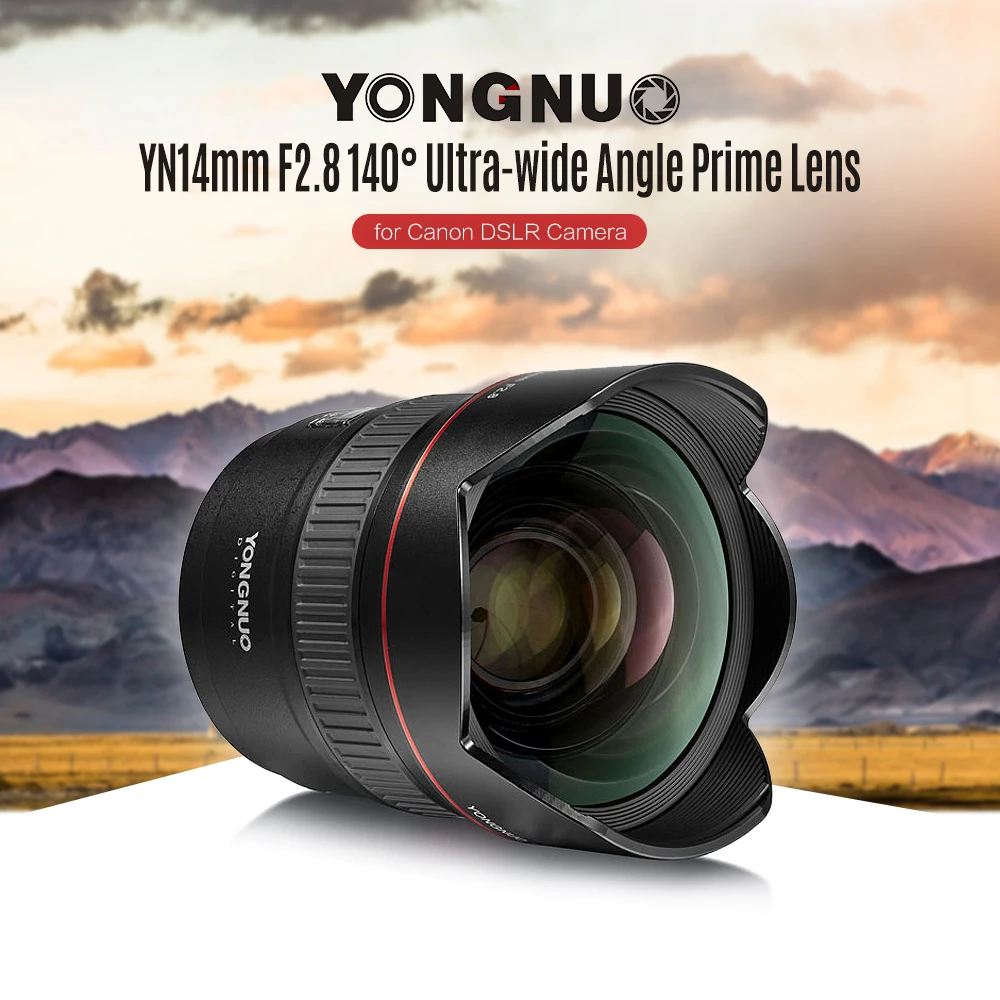 

Yongnuo Camera Lens YN14mm F2.8 AF MF Autofocus Ultra-wide Angle Prime Lens for Canon 5D Mark III IV 6D 700D 80D 70D Camera