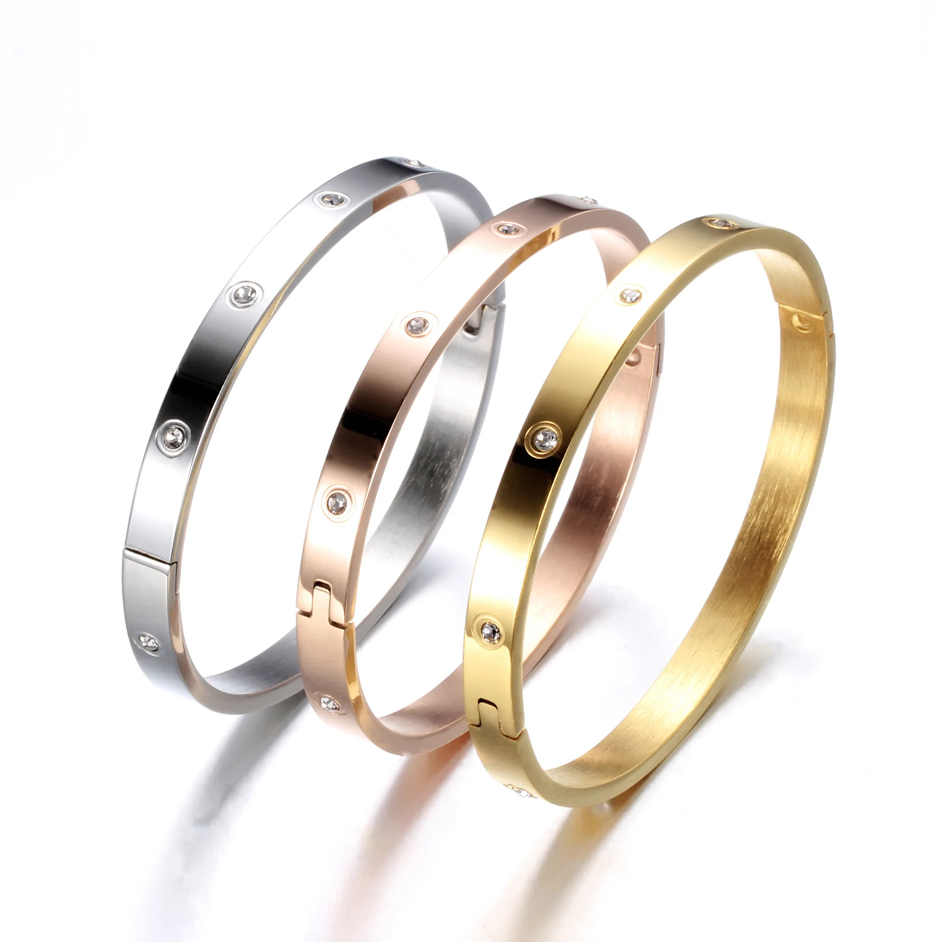 New arrival design zircon classic fashion stainless steel rose gold charm bracelet bangle gold, Gold,silver,rose gold
New arrival design zircon classic fashion stainless steel rose gold charm bracelet bangle gold, Gold,silver,rose gold