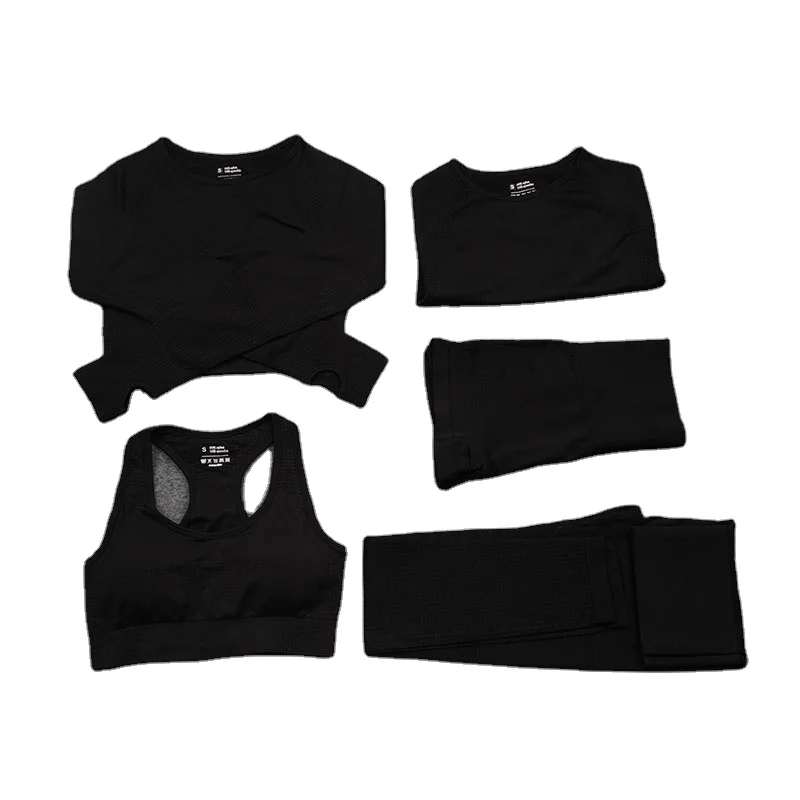 Fall Winter Fashion Casual Lady High Waist 5 Pieces Solid Color Sport Suit For Women
Fall Winter Fashion Casual Lady High Waist 5 Pieces Solid Color Sport Suit For Women