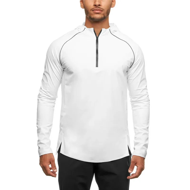 Outdoor Sports Wearing Men's Hoodies with Half Zipper and Reflective Stripe Custom LOGO Acceptable Hiking Sweatshirt Hoodies, White/black
Outdoor Sports Wearing Men's Hoodies with Half Zipper and Reflective Stripe Custom LOGO Acceptable Hiking Sweatshirt Hoodies, White/black