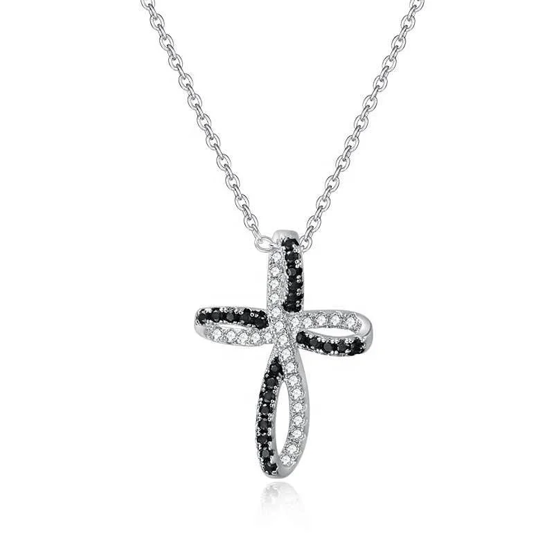 Fashion Black Clear Cubic Zirconia Cross Pendant Necklaces Silver Color Chain Necklace Gift Fashion Luxury Jewelry
Fashion Black Clear Cubic Zirconia Cross Pendant Necklaces Silver Color Chain Necklace Gift Fashion Luxury Jewelry